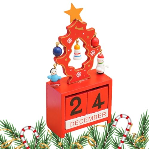 Dtaigou Weihnachts-Countdown-Dekorblöcke, Tischdekoration aus Holz mit Zahlen und Datum - Holz-Adventskalender Countdown-Blöcke,Countdown-Kalender, langlebige Weihnachtsdekoration für Schlafzimmer, von Dtaigou