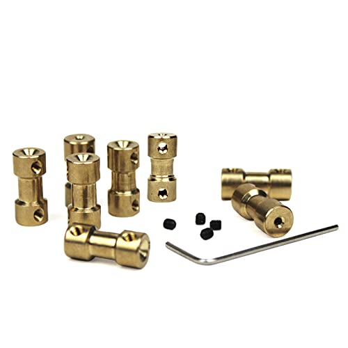 2 Stück Wellenkupplung Mini D9 L20 Shaft Coupler Messing starr 3D Druck CNC Modellbau, Miniatur Kleine starre Messing kupplung 2/3/4/5/6 mm shaft coupler rigid (2 * 6mm) von Dtmeng