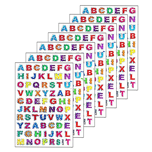 Dtoterul Aufkleber Buchstaben 70 Blätter Klebebuchstaben Alphabet-Aufkleber Bunte Buchstabe-Aufkleber Alphabet Buchstaben Fun Stickers A bis Z Buchstaben Aufkleber für Grußkarten Scrapbooking von Dtoterul