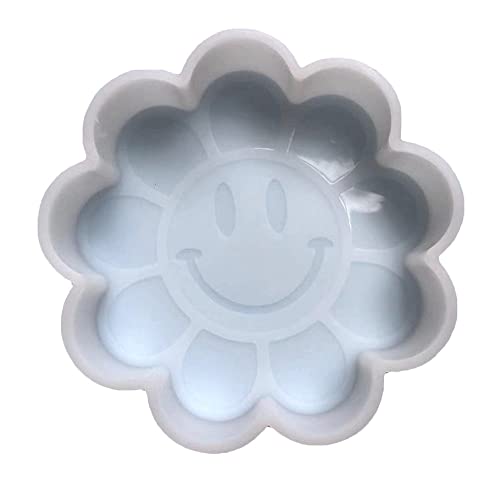 Duawenki Smiley Face Flower Shape Auto Freshie Silikonform für die Herstellung von Seife Aroma Perlen Auto Freshie, Anhänger, Kerze, Harz von Duawenki