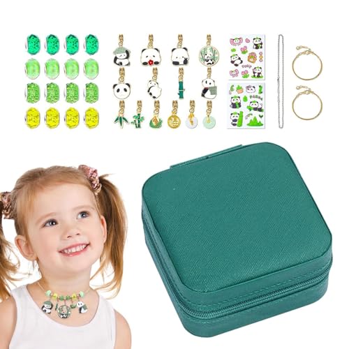 Dubbulon Schmuckherstellungsset, Schmuckherstellungsset für Kinder, Panda-Perlen-Sets für die Armbandherstellung, Kleines Perlenset für die Herstellung von Halsketten und Armbändern, Kunst- und von Dubbulon