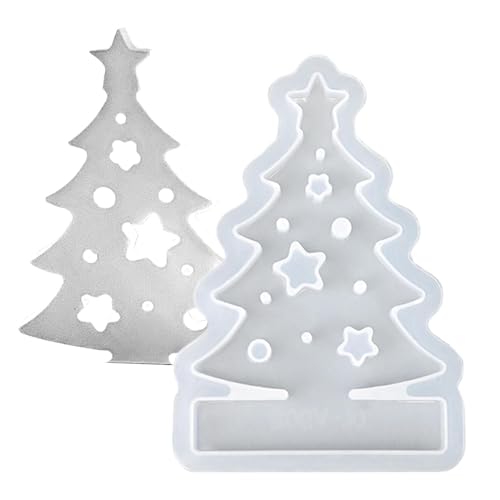 Silikon-Weihnachtsbaumform - Epoxid-Teelichthalter-Gussform | Harz-Kerzenhalter-Form | Gießform Kerzenhalter Epoxidharzform | Silikon-Gießform, Teelichthalter, Formen Für Kerzen, Schmuck, Dessert von Dubbulon