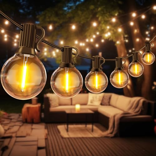 LED Lichterkette Außen - 15M Lichterkette Glühbirnen mit 27 Birnen LED Wetterfest G40 Warmweiße Strombetrieben für Garten, Balkon,Terrasse, Hochzeiten, Partys, Hof, Grill - Dimmer nicht enthalten von Dubistda