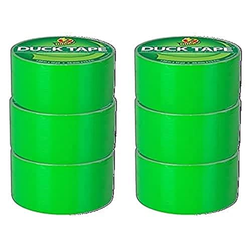 Duck Tape Gewebe-Klebeband, einfarbig, Neongrün, 48 mm x 13,7 m, 6 Stück von Duck