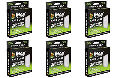 Duck Tape Max Strength Nano Grab Gel doppelseitiges Klebeband, 6 Stück von Duck