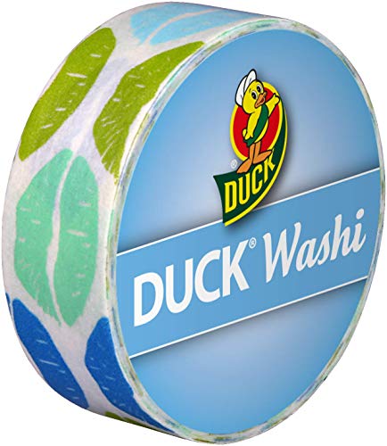 Duck Washi Band - extra dünnes Klebeband zum verpacken und dekorieren Aqua Kiss, 15 mm x 10 m von Duck