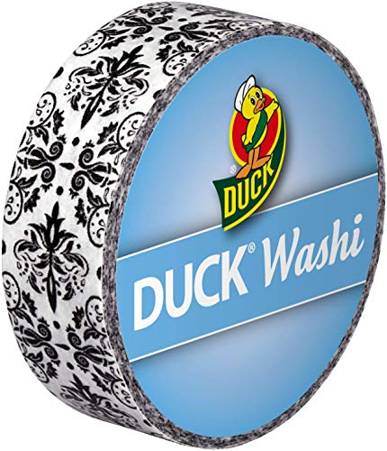 Duck Washi Band - extra dünnes Klebeband zum verpacken und dekorieren Black Ornament, 15 mm x 10 m von Duck