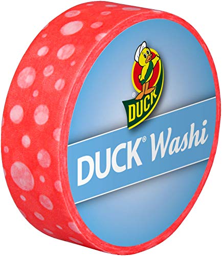 Duck Washi Band - extra dünnes Klebeband zum verpacken und dekorieren Pink Dot, 15 mm x 10 m von Duck