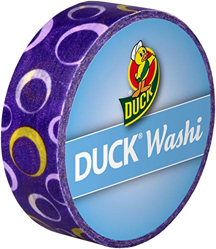 Duck Washi Band - extra dünnes Klebeband zum verpacken und dekorieren Purple Circle, 15 mm x 10 m von Duck