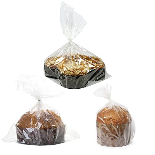 Ducomi 10 Transparente Lebensmittelbeutel zum Verpacken von Panettone, Pandoro und Colomba bis zu 1 kg - Taschen zum Verpacken von Weihnachtsgeschenken (10 Taschen + Verschluss) von Ducomi