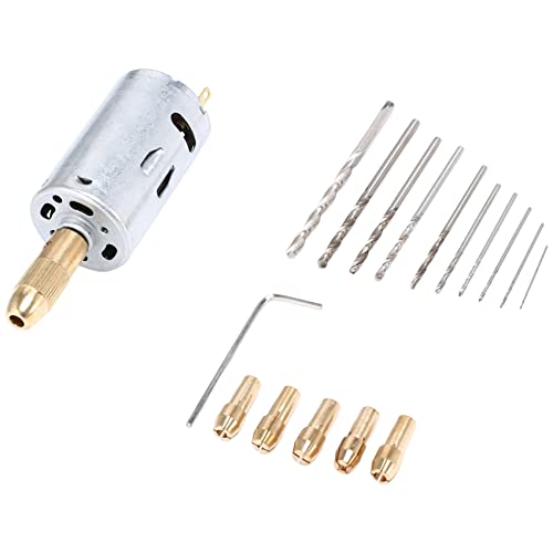 Mini-Handbohrer-Set DC 12 V Motor 0,5-3 Mm HSS-Spiralbohrer mit 5-Teiligen Spannzangen Passend für BohrlochsäGe von Duendhd