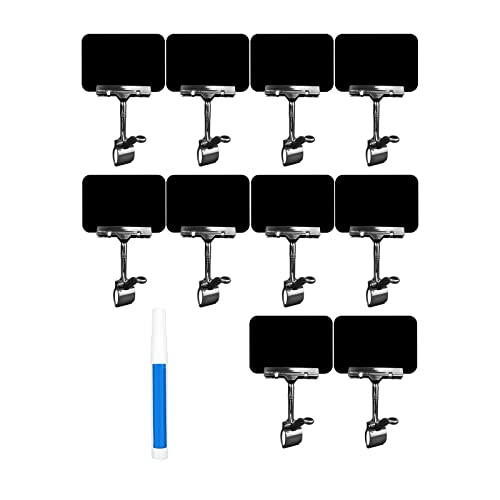Duiaynke Preisschilder und Schilderrahmen, 360 Grad, frei drehbar, A6, mit Klemmzubehör und löschbarem Marker, Schwarz, 10 Stück von Duiaynke