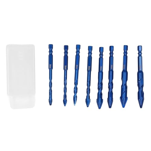 DUIMIMI 8 Teile geschmiertem Kopf Exzentrierter Drehbohrer Bit Set 1/4 Zoll Hex Shank 6mm 8 mm 10 mm 12 mm 12 mm für Steinglas Keramik, M35 Hochgeschwindigkeits -Wolframstahl von Duimimi