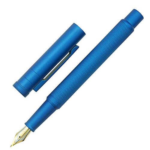 Dulcicasa Füllfederhalter, Blau, Metallic, 0,7 – 1,2 mm, Feder, gebogen, weiches Schreiben, Füllfederhalter, Premium-Kalligraphie-Stift, Geschenk von Dulcicasa