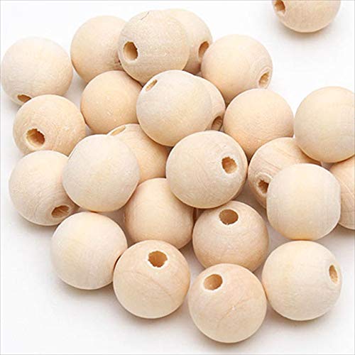 Holzperlen Handmade Jewellery Parts Handmade Bracelets Necklaces Craft Supplies Beaded Jewellery Approx. 500pcs Natural White Wood Natural Wooden Beads Beads for Jewellery Crafts (20mm 50pcs) von Dulcicasa