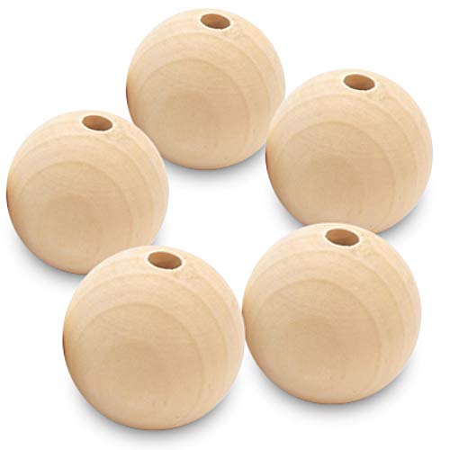 Holzperlen Handmade Jewellery Parts Handmade Bracelets Necklaces Craft Supplies Beaded Jewellery Approx. 500pcs Natural White Wood Natural Wooden Beads Beads for Jewellery Crafts (40mm 20pcs) von Dulcicasa