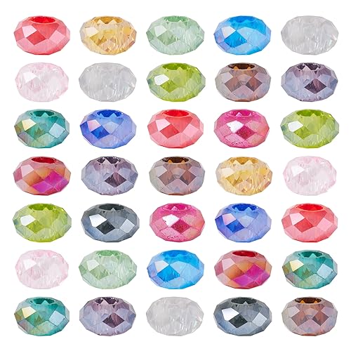 Perlen Ca. 200pcs Schmuck Perlen 5mm Gemischte Farbe Transparente Perlen Großes Loch Perlen Glasperlen Buntes Schmuck Zubehör Dekorative Teile Schmuckherstellung DIY Handmade Materialien von Dulcicasa