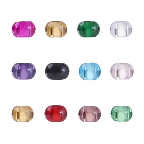 Perlen Ca. 200pcs Schmuck Perlen 5mm Gemischte Farbe Transparente Perlen Großes Loch Perlen Glasperlen Buntes Schmuck Zubehör Dekorative Teile Schmuckherstellung DIY Handmade Materialien von Dulcicasa