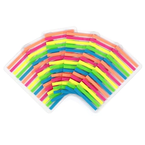 Sticky Notes Practical Stickers Smooth Writing Labeling Translucent Sticky Notes 6 Colors Textbook Sticky Notes Fluorescent Colorful Message Index Waterproof Office Supplies Learning (detail 4mmx44mm) von Dulcicasa