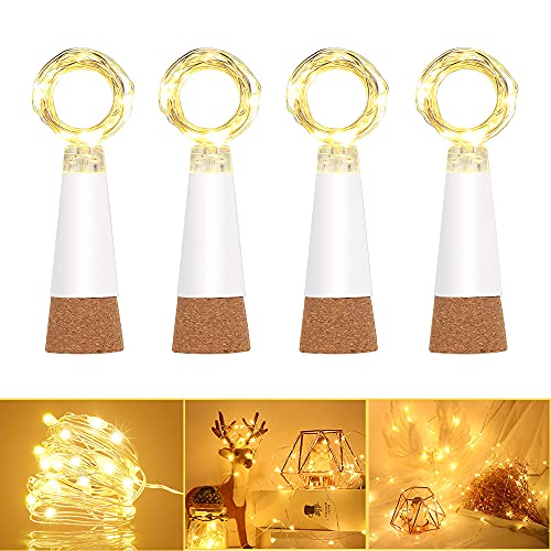 Dumcuw LED-Korken-Lichterkette, wasserdichte Kupferdraht-Lichterkette für Flaschen, USB wiederaufladbar, Korkenlichter für DIY-Party Weihnachten Hochzeit (Warmes Orange,3er-Pack von Dumcuw