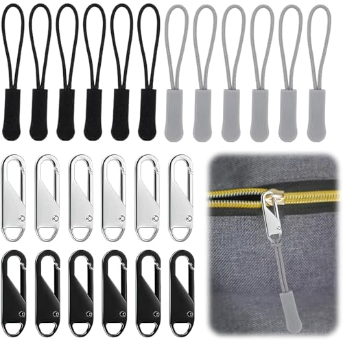 24 Stück Reißverschluss Anhänger Zipper Ersatz für Koffer, Rucksack, Stiefel, Jacken - Einfache Handhabung 24 Stück Reißverschluss Anhänger Zipper Ersatz für Koffer, Rucksack, Stiefel, Jacken - Einfache Handhabung von Dumhuts