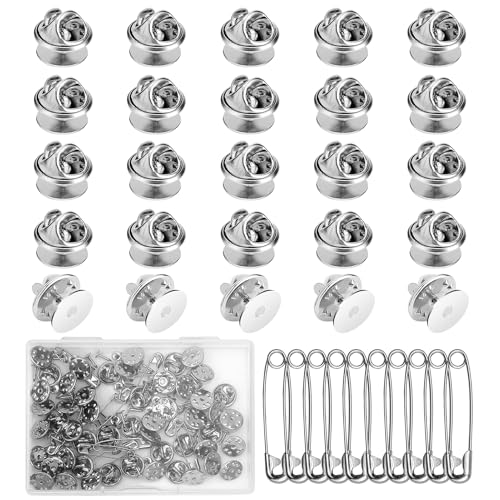 61 Stück Nadeln Pins Set Badge Pin Anstecker für DIY,Ersatz-Clips und Krawattenklammern,für Schmuck und Accessoires,Ideal für Bastelarbeiten und professionellen von Dumhuts