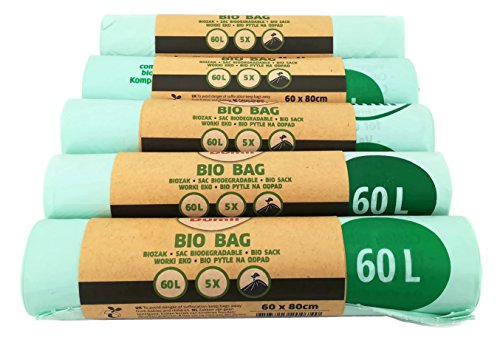 Dumil Bio Kompostbeutel 60l - 100% kompostierbar & biologisch abbaubar I 25 Stück Bio-Müllbeutel 60 x 80 cm von Dumil