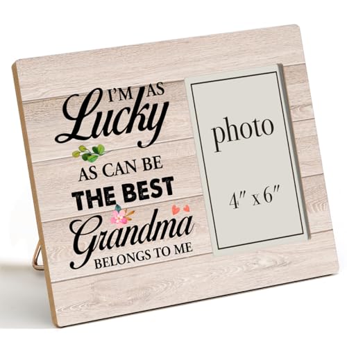 Dumyum Bilderrahmen aus Holz mit Aufschrift "Best Grandma Belongs to Me" (Foto 10,2 x 15,2 cm) von Dumyum