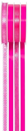 5x Geschenkband 4 x 3,5 m x 10 mm pink rosa von Duni