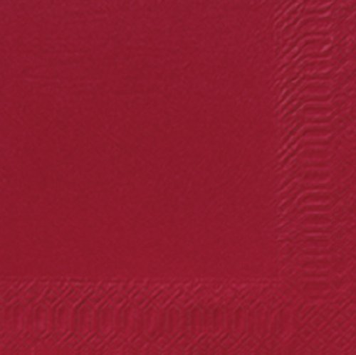 Duni Cocktail-Servietten 3lagig Tissue Uni 250er bordeaux, 24 x 24 cm von Duni