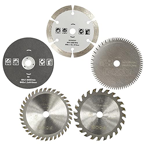 Dunxiles 85 mm Schneidwerkzeug-Sägeblätter für Elektrowerkzeuge, Kreissägeblatt für Holz, HSS-Sägeblattschneider, kreisförmiges Mini-Sägeblatt, 3 Stück, 85 x 10 Diamant von Dunxiles