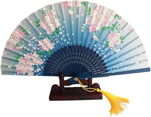 Dunxiles Chinesischer Handfächer Mit Seidenblume, Faltbar, Hohl, Handfächer, Tanzparty, Blume, Tierbedarf, Lässig Licht von Dunxiles