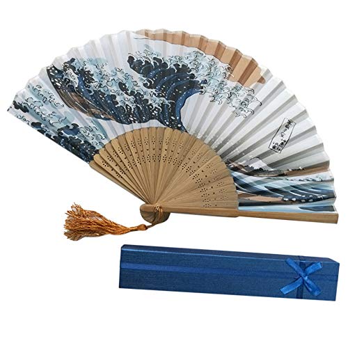 Dunxiles Dekorative Fächer Aus Papier Und Bambus, Handfächer Im Chinesischen Stil, Faltbarer Fächer, Party- Und Hochzeitsdeko Licht von Dunxiles