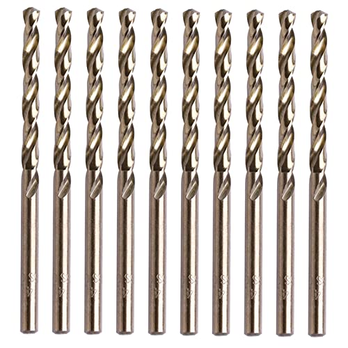 Dunxiles HSS-Co Spiralbohrer, 4 mm, M35, Rundschaft, HSS-Cobalt-Spiralbohrer, Hardware-Werkzeuge, 10 Stück von Dunxiles