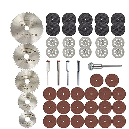 HSS Mini-Kreissägeblatt-Set, 40-teilig, Diamant-Sägeblatt zum Schleifen von Rotationswerkzeugen, Schleifen, Polieren, Schneidwerkzeuge von Dunxiles