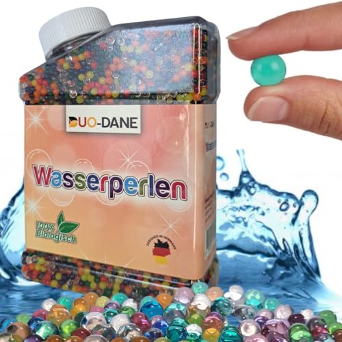 DUO-DANE - Wasserperlen - Aquaperlen dekorativ und wiedervendbar 50.000 Perlen - Geprüfte Qualität - Bunte Gelperlen für Pflanzen und Dekoration - Langanhaltende Hydrogel-Perlen von Duo-Dane