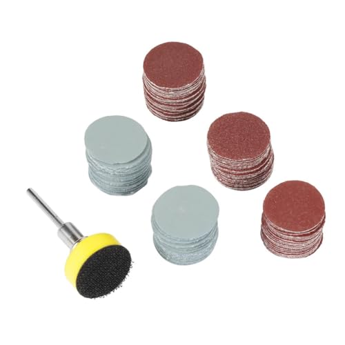 100 Stück Schleifpapier Klett 25mm Körnung je 100 180 240 1500 3000 mit 1 Stück Polierpad Adapter, Schleifscheiben Pad Kit, Schleifaufsatz für Akkuschraube von Duokon