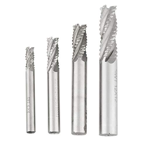 4 stücke 4 Flöten HSS Schruppen Schaftfräser CNC Router Spiral Bit Fräser M6 / M8 / M10 / M12 von Duokon