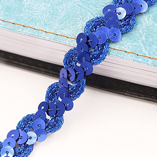 10 Meter 15mm Pailletten Spitzenband Paillettenband Spitzenborte Dekoband Zierband Borten Bänder Bling Glitzer Pailletten Bänder Trim Bortenband für DIY Nähen Handwerk Deko Bastelprojekte,Navy blau von Duories