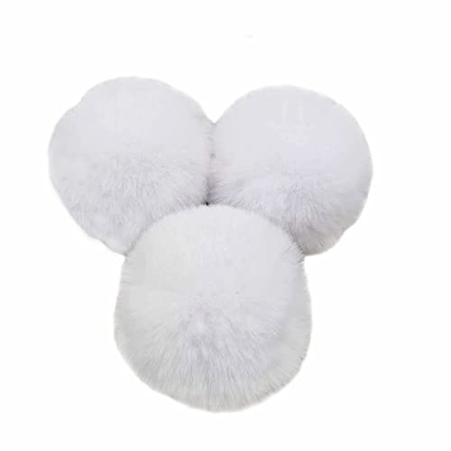 10 STK 10cm Pompons Kunstfell Kaninchenfell Fellbommel,Kunstpelz Pom Pom Ball Plüschbälle Bommeln für DIY Handwerk Mützen Anhänger Dekoration Damen Mädchen Taschenanhänger Schlüsselanhänger,Weiß von Duories