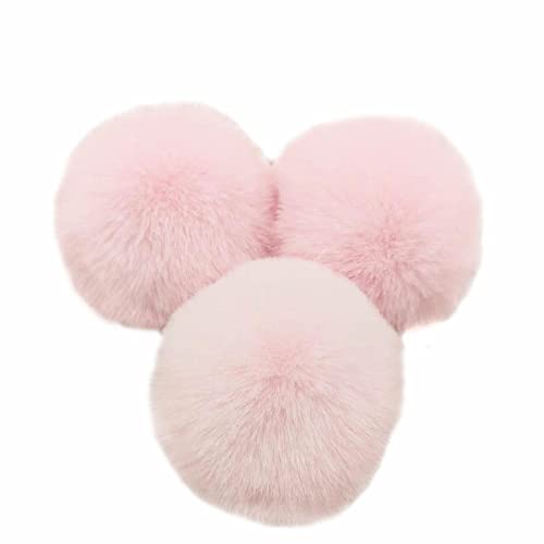 10 STK 10cm Pompons Kunstfell Kaninchenfell Fellbommel,Kunstpelz Pom Pom Ball Plüschbälle Bommeln für DIY Handwerk Mützen Anhänger Dekoration Damen Mädchen Taschenanhänger Schlüsselanhänger,Hell-Pink von Duories