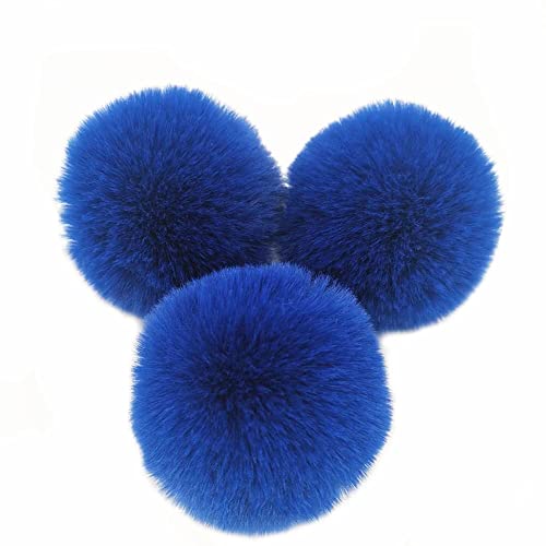 10 STK 6cm Pompons Kunstfell Kaninchenfell Fellbommel,Kunstpelz Pom Pom Ball Plüschbälle Bommeln für DIY Handwerk Mützen Anhänger Dekoration Damen Mädchen Taschenanhänger Schlüsselanhänger,Dunkelblau von Duories