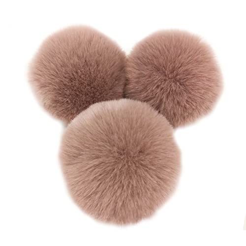 10 STK 6cm Pompons Kunstfell Kaninchenfell Fellbommel,Kunstpelz Pom Pom Ball Plüschbälle Bommeln für DIY Handwerk Mützen Anhänger Dekoration Damen Mädchen Taschenanhänger Schlüsselanhänger,Kaffee von Duories