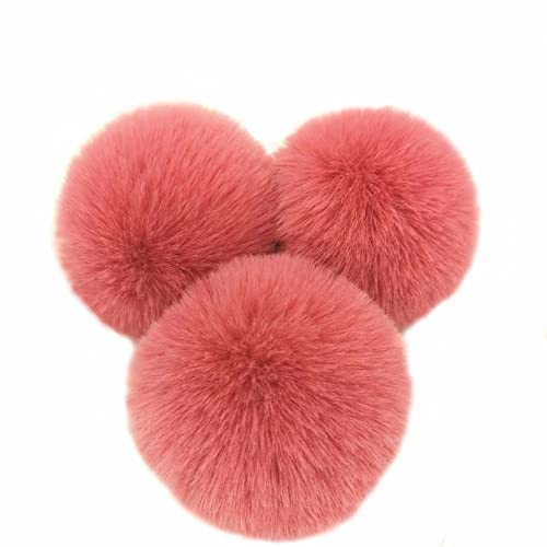 10 STK 6cm Pompons Kunstfell Kaninchenfell Fellbommel,Kunstpelz Pom Pom Ball Plüschbälle Bommeln für DIY Handwerk Mützen Anhänger Dekoration Damen Mädchen Taschenanhänger Schlüsselanhänger,Gummi rot von Duories