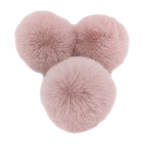 10 STK 6cm Pompons Kunstfell Kaninchenfell Fellbommel,Kunstpelz Pom Pom Ball Plüschbälle Bommeln für DIY Handwerk Mützen Anhänger Dekoration Damen Mädchen Taschenanhänger Schlüsselanhänger,Altrosa A von Duories