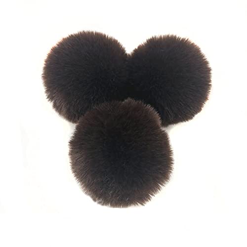 10 STK 8cm Pompons Kunstfell Kaninchenfell Fellbommel,Kunstpelz Pom Pom Ball Plüschbälle Bommeln für DIY Handwerk Mützen Anhänger Dekoration Damen Mädchen Taschenanhänger Schlüsselanhänger,Braun von Duories