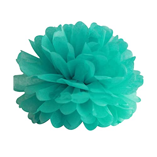 10 Stück Seidenpapier Pompons 25cm Hochzeitsdeko Basteln Pompoms Dekorpapier Blumenpuscheln Papier Pompons Papierblumen für Geburtstag Hochzeit Party Wohnzimmer Raumdeko,Blau Grün von Duories