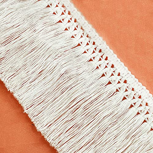 10 Yard 8cm Breit Baumwolle Quaste Fransen Quasten DIY Zubehör Fransenborte Quaste Baumwollspitze für Bekleidungszubehör Nähen Handwerk Hochzeit Deko Handwerk & Dekoration, Milchweiß von Duories