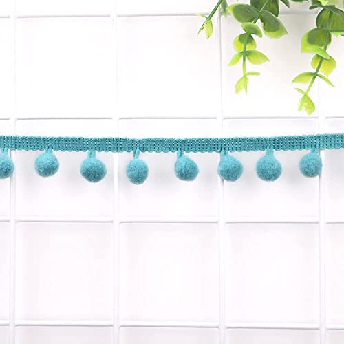 10 Yards 12mm Pompons Borte zum Basteln,Dekoband Mit Bommeln Bälle Pom Poms Fransenborte Zierband Dekoborte Nähzubehör für DIY Basteln Apparel Kleidung,Kostüme,Nähen,Dekoration,Blau von Duories