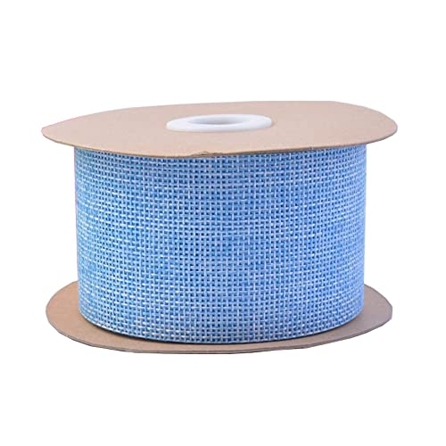 10 m Juteband, 5cm Breite Sackleinen Band Geschenk Ribbon Breit Leinenband Dekobänder Geschenkband Weihnachten Decoband für DIY Geschenkverpackung Handwerk Hochzeit Haus Dekor (10m/Rollen),Hellblau von Duories